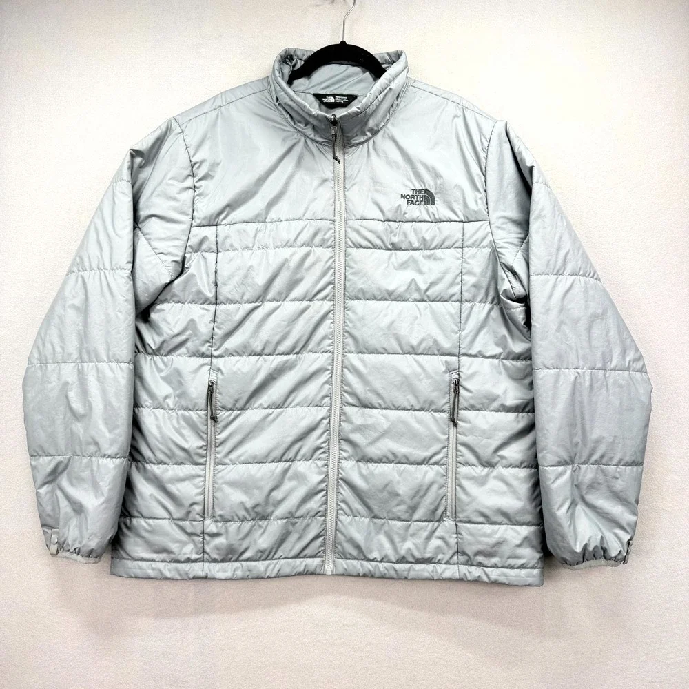 The North‎ Face Insulated Bombay Puffer Jacket Mens XXL Silver Waterproof Zip Up